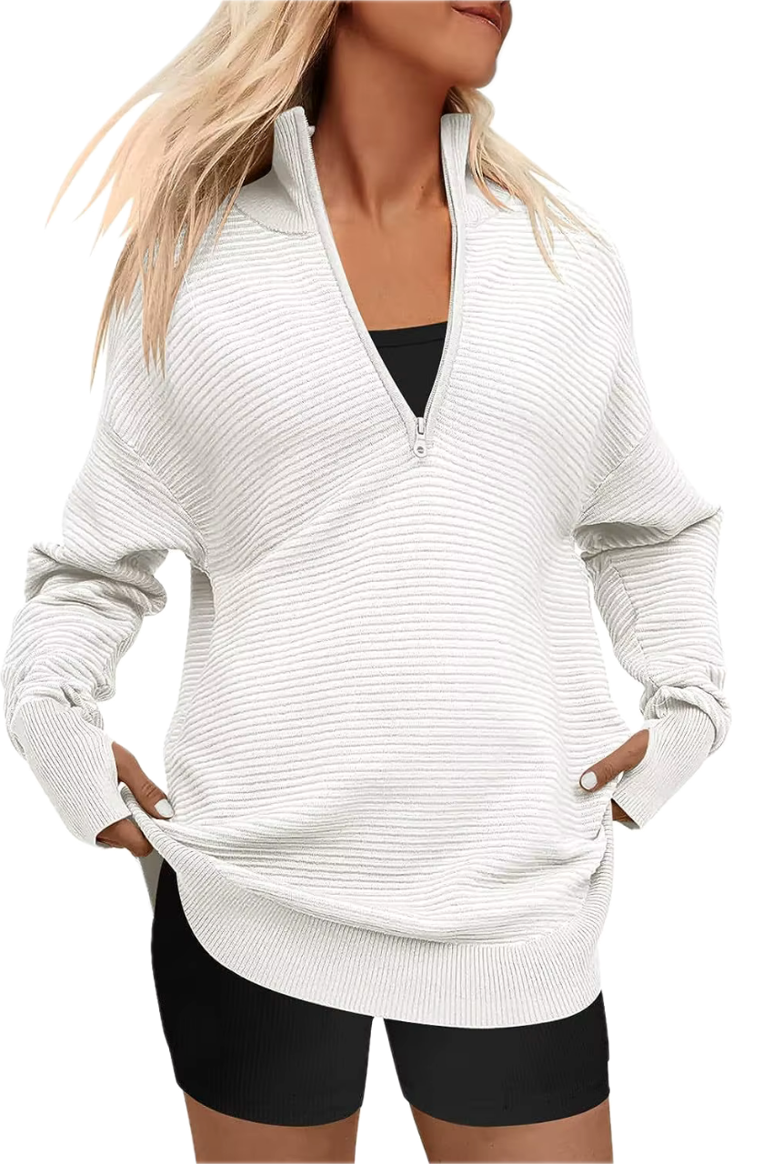 Ribbed Quarter Zip